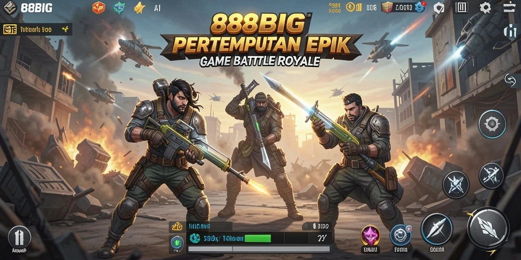 Screenshot gameplay 88BIG menampilkan aksi tempur seru di arena Battle Royale.