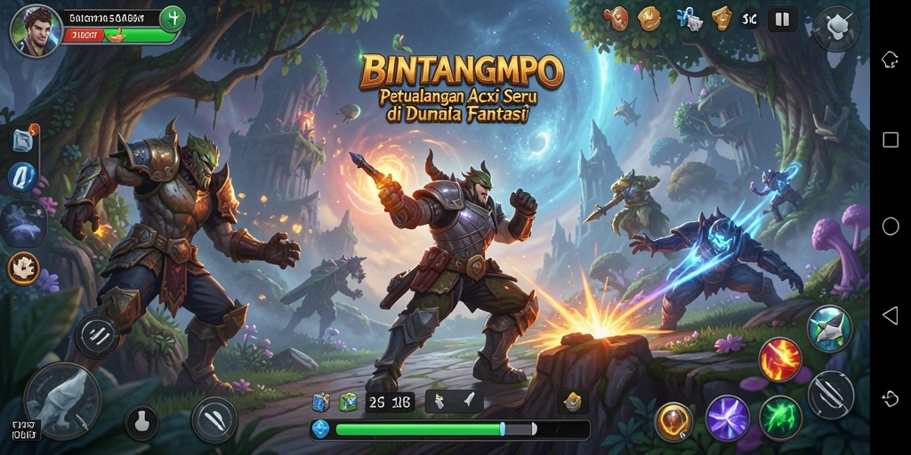 Tampak aksi seru dalam gameplay BINTANGMPO yang dramatis.
