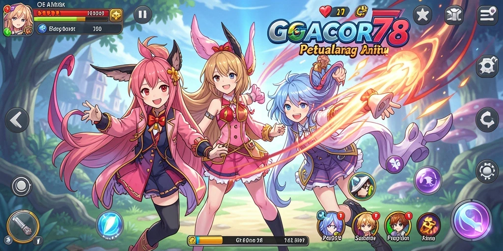 Screenshot gameplay GACOR78 yang menampilkan pertarungan karakter Anime.