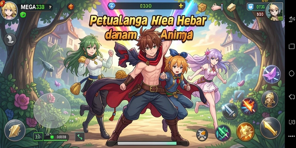 Gameplay menarik dengan karakter anime yang penuh aksi.