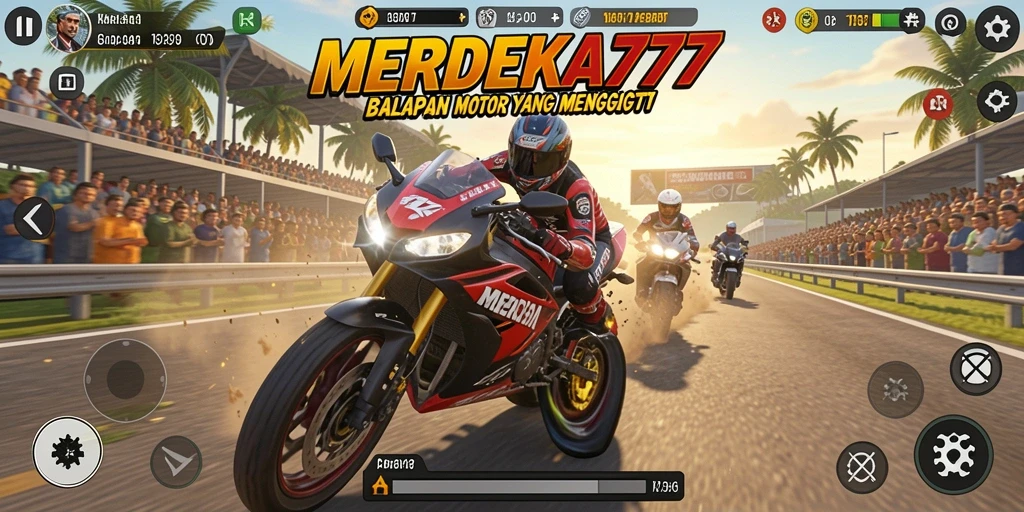 Gameplay balapan motor yang menegangkan dan menarik.