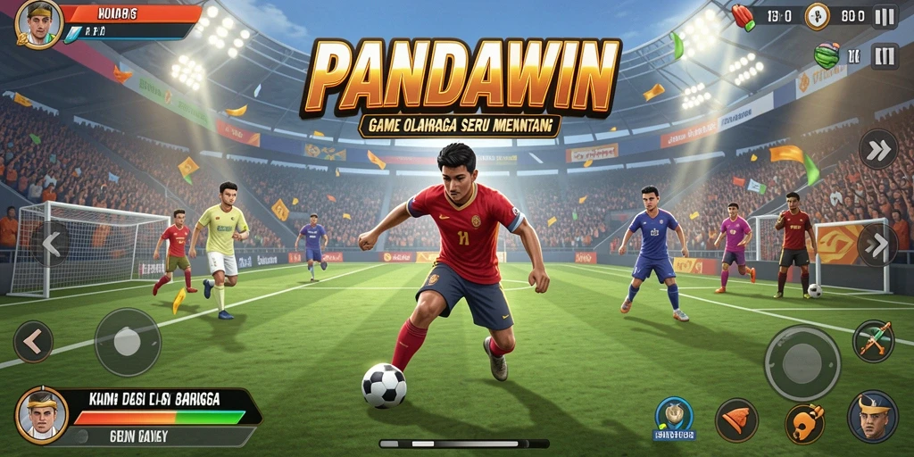 Screenshot PANDAWIN menampilkan aksi seru dalam gameplay olahraga.