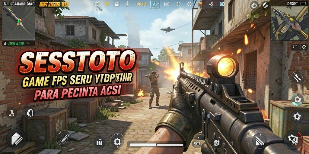 Tangkapan layar menunjukkan aksi tembak-menembak seru dalam SESETOTO.
