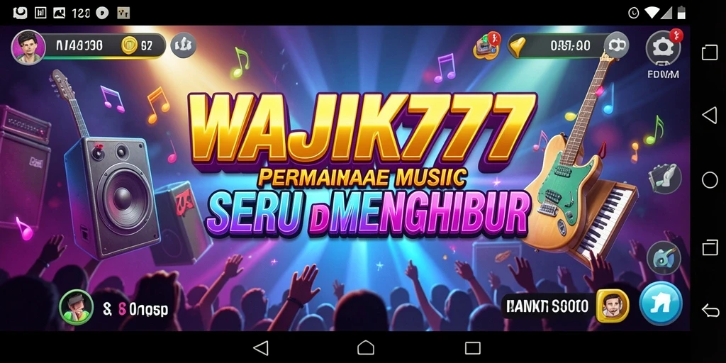 Tampilan layar gameplay WAJIK777 yang menampilkan berbagai fitur musik.