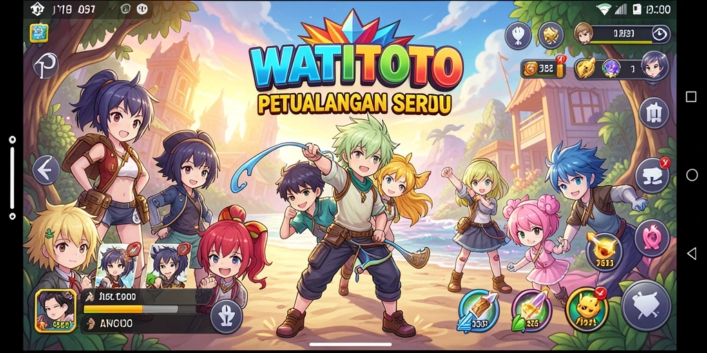 Tangkapan layar WATITOTO menunjukkan pertarungan seru di dunia anime.